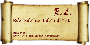Rákász Lóránt névjegykártya